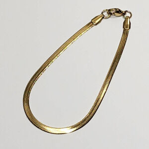 Gold Herringbone Bracelet 3 mm, 7‎ inches long